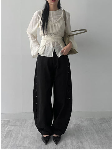 316 Rivet Balloon Wide Pants